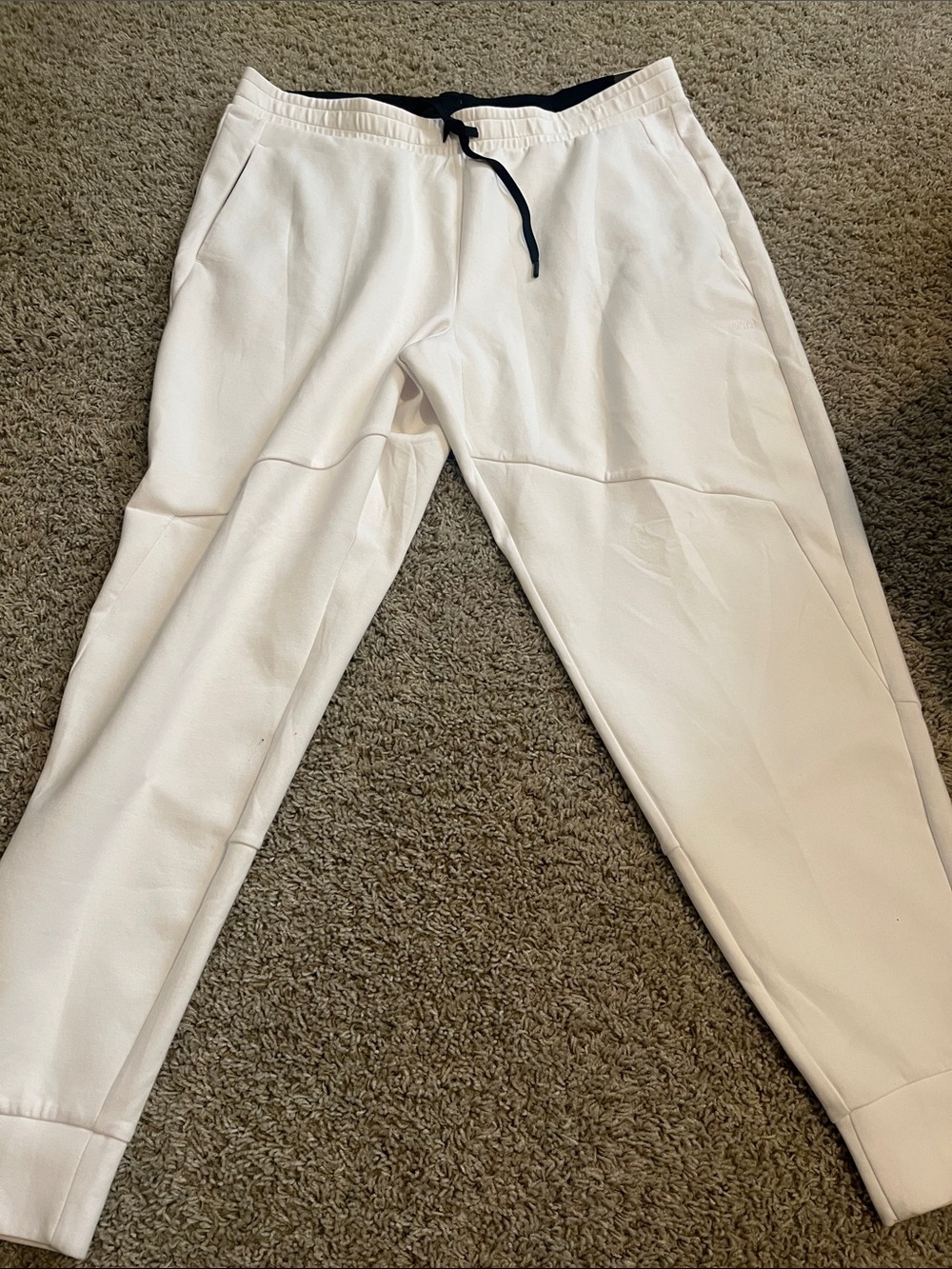 DSG White Joggers with Black Drawcord